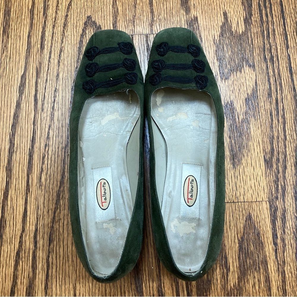 Green Suede Talbots Flats, Size 6 Narrow